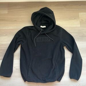 Aeropostale Black Tonal Logo Polyfleece Pullover Hoodie, Size Small